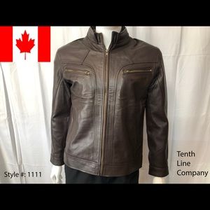 Genuine leather jacket for men art#1111 - brown